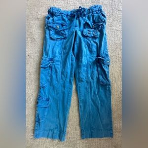 Free People Blue Tahiti Cargo Pants